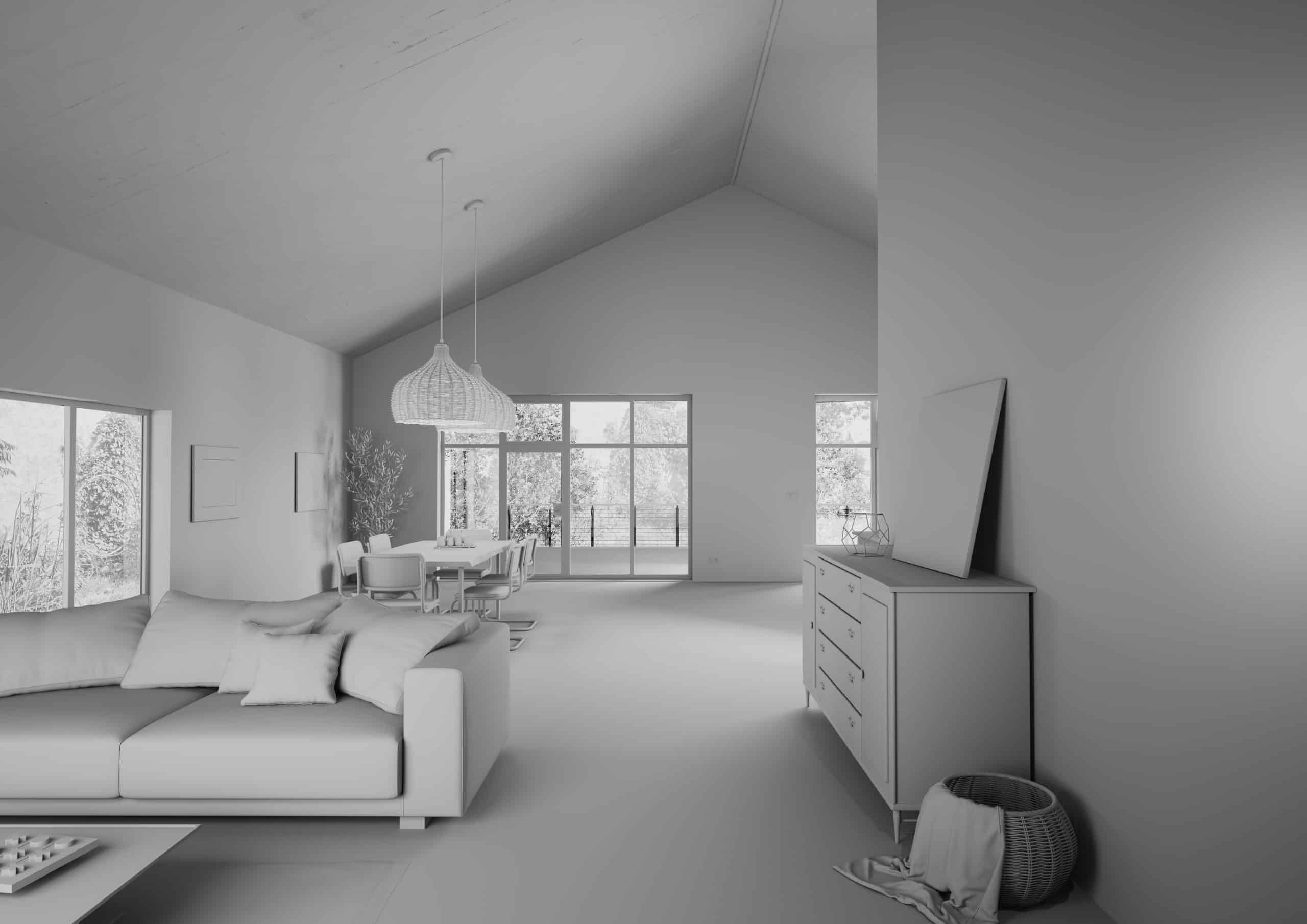 Unbearbeitete Ansicht | Bril­lux Beton­de­sign Boden | 3D-Visualisierung, Architecture, Interieur
